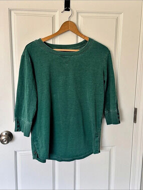 Jane and Delancey Green Cotton Blend Long Sleeve Top Size Large
